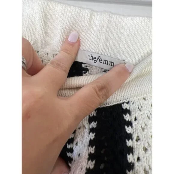 NEW The Femm Morgan Pull On Short Women's Black & White Size: Small